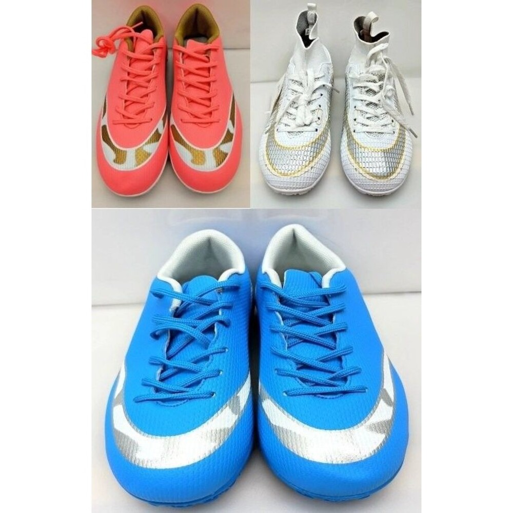 Lot of 3 - HaloTeam Men’s Football Cleats Size 5 Blue, Orange & White — Open Box